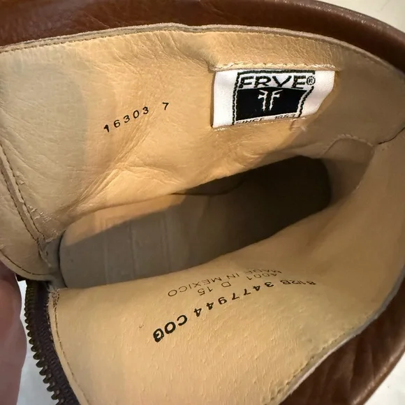 Frye Tabatha Harness Brown Leather Ankle Boots Sz7 EUC! - Picture 7 of 7